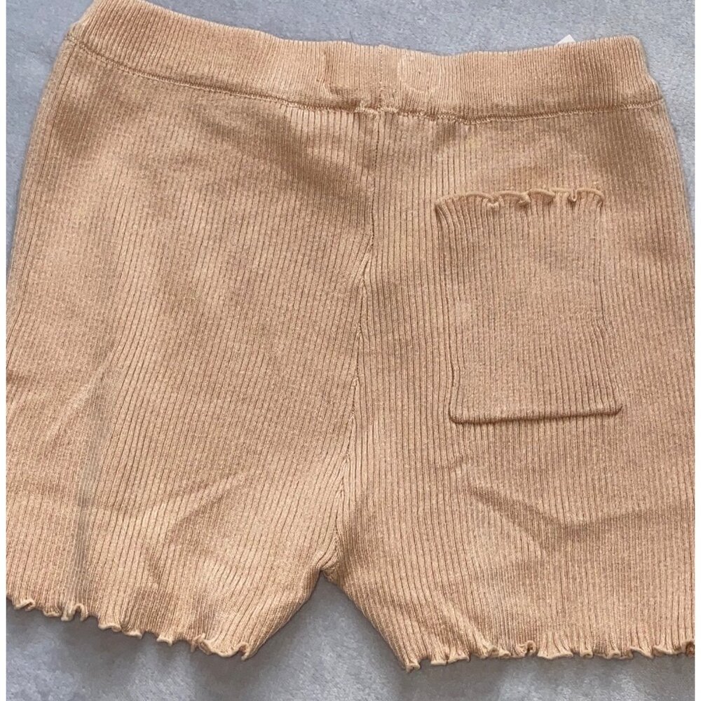 Zara girls Kids pink blush Scalloped Ribbed Knit Shorts 11-12 NWT 152cm soft - Picture 3 of 5